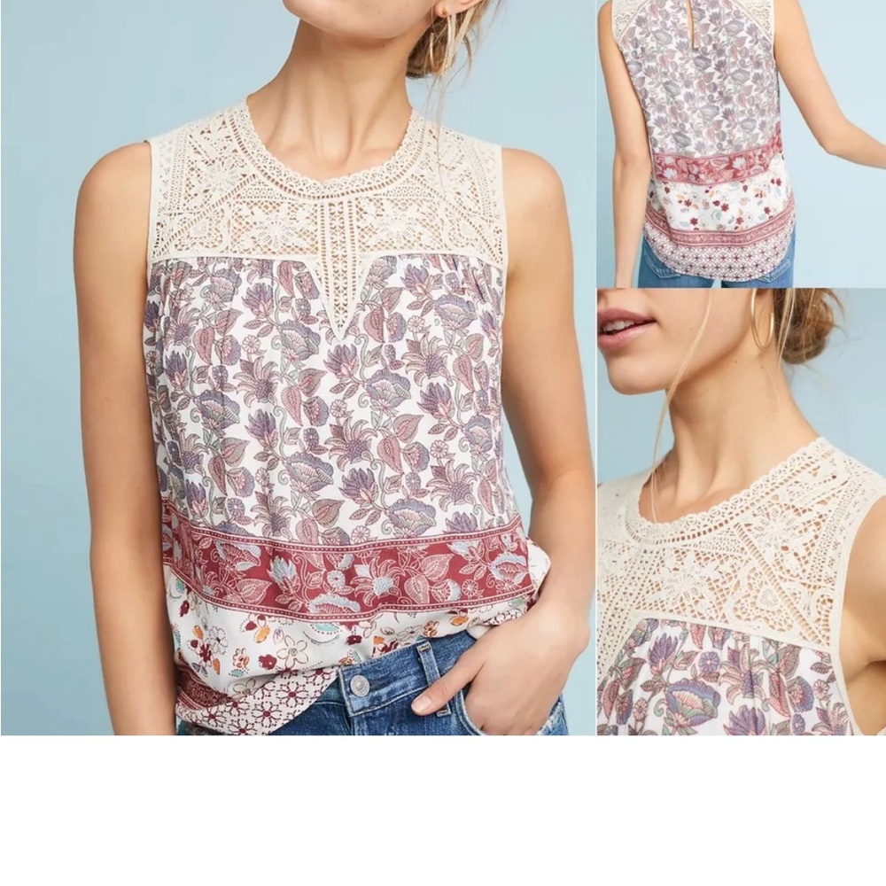 MAEVE ANTRO LACE BIB TOP